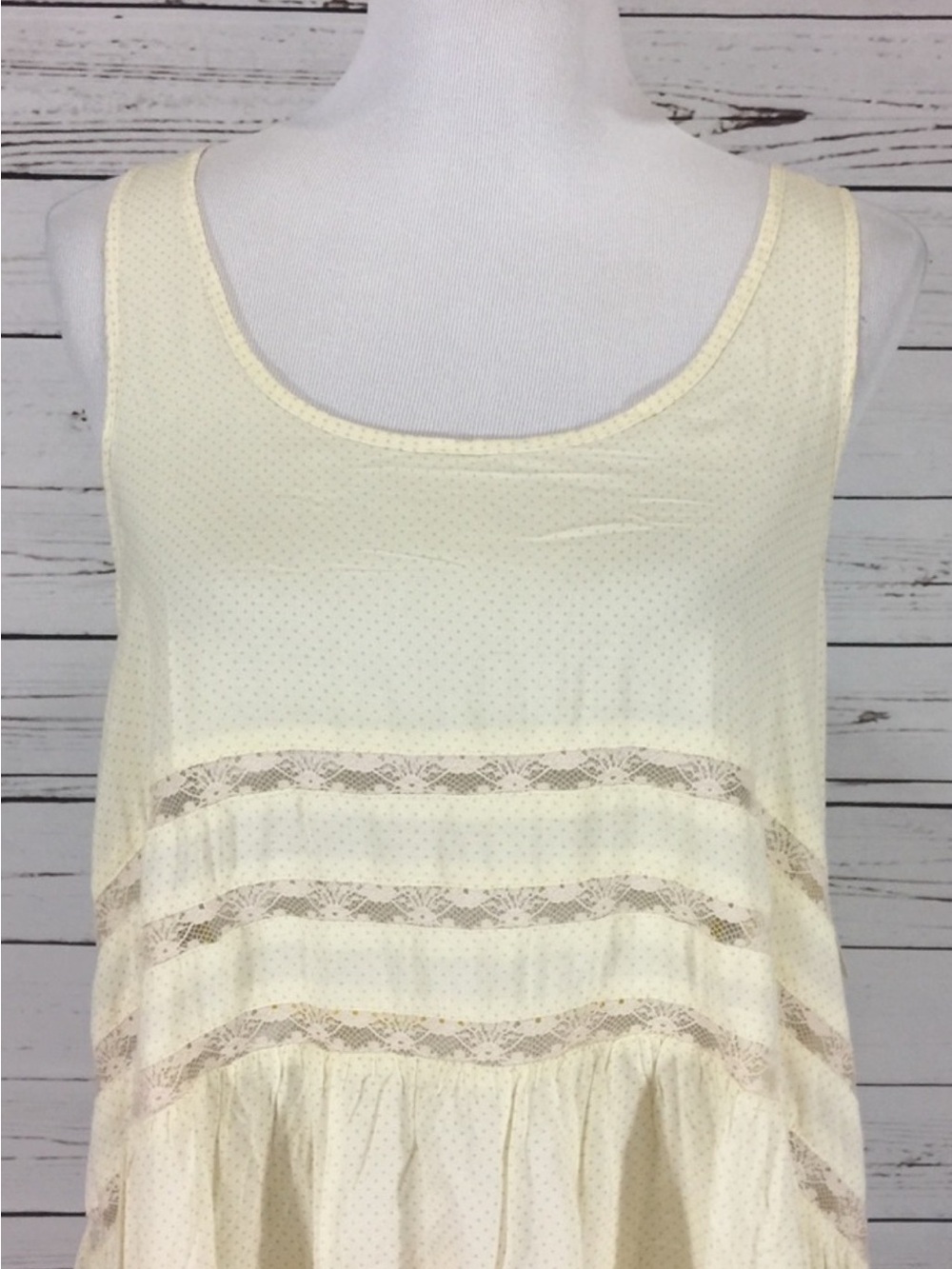FREE PEOPLE Boho Trapeze Lace Voile Mini Tank Dress - Picture 6 of 11